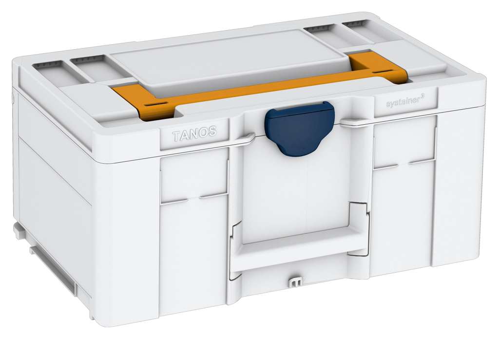 Systainer³ L 237, Light Grey with Daffodil Yellow lid handle and Sapphire Blue catches
