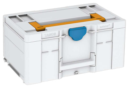 Systainer³ L 237, Light Grey with Daffodil Yellow lid handle and Sky Blue catches