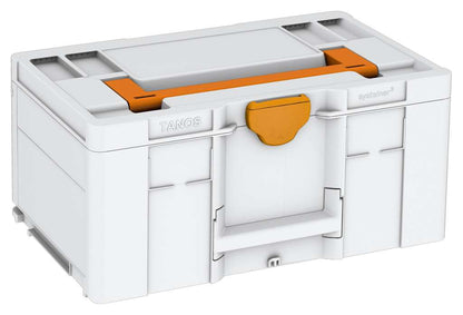 Systainer³ L 237, Light Grey with Deep Orange lid handle and Daffodil Yellow catches