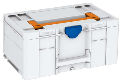 Systainer³ L 237, Light Grey with Deep Orange lid handle and Signal Blue catches