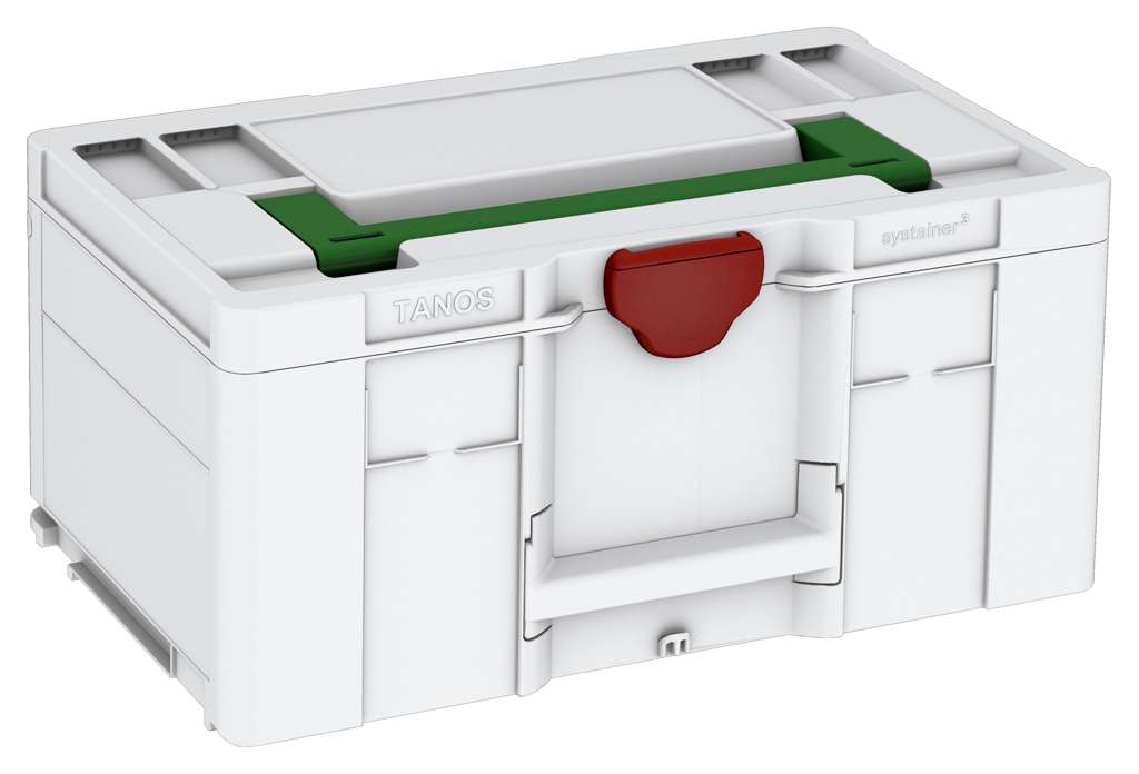 Systainer³ L 237, Light Grey with Emerald Green lid handle and Carmine Red catches