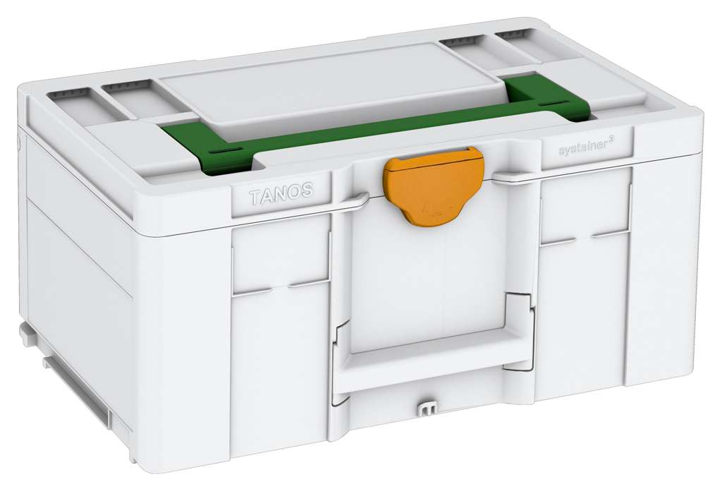 Systainer³ L 237, Light Grey with Emerald Green lid handle and Daffodil Yellow catches