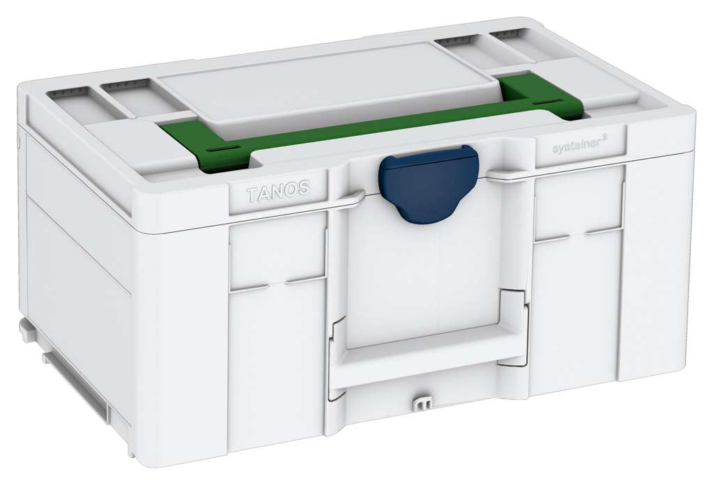 Systainer³ L 237, Light Grey with Emerald Green lid handle and Sapphire Blue catches