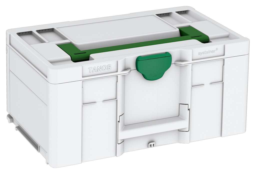 Systainer³ L 237, Light Grey with Emerald Green lid handle and Signal Green catches