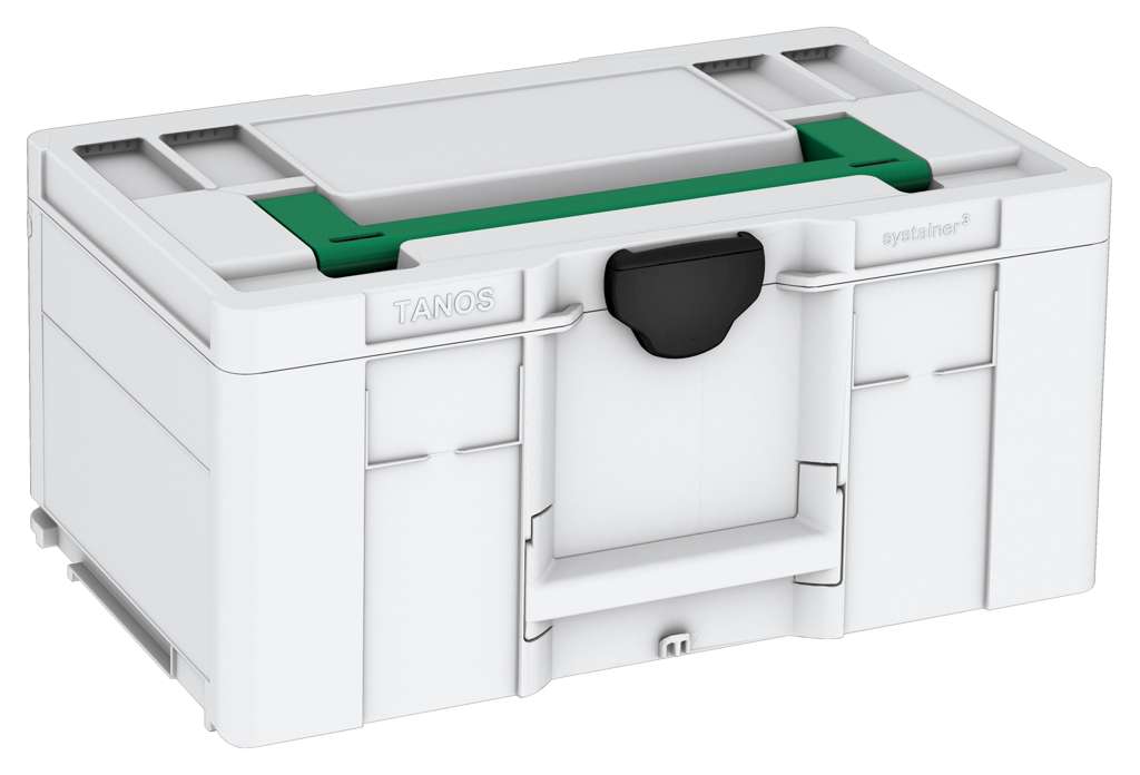 Systainer³ L 237, Light Grey with Signal Green lid handle and Black catches