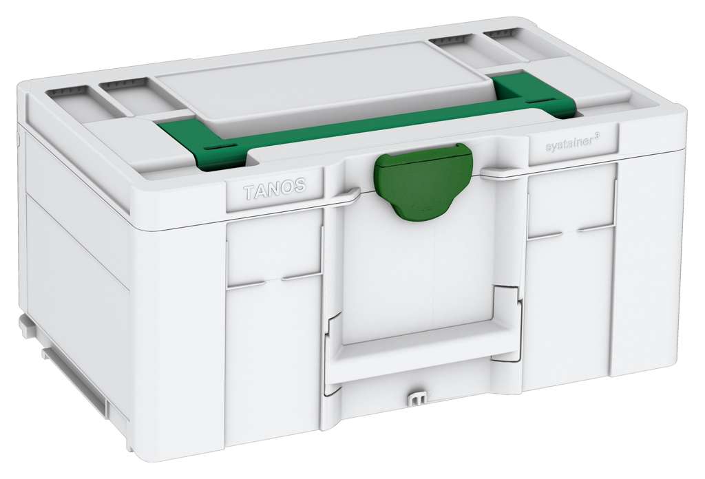 Systainer³ L 237, Light Grey with Signal Green lid handle and Emerald Green catches