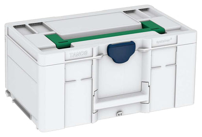 Systainer³ L 237, Light Grey with Signal Green lid handle and Sapphire Blue catches