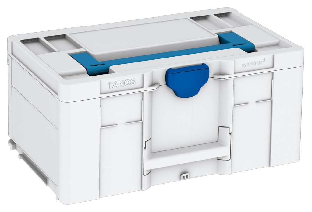 Systainer³ L 237, Light Grey with Sky Blue lid handle and Signal Blue catches