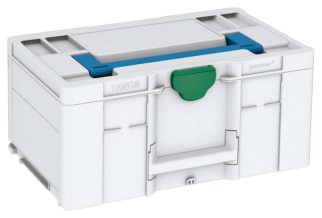 Systainer³ L 237, Light Grey with Sky Blue lid handle and Signal Green catches