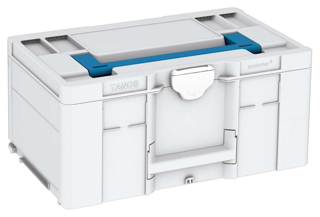 Systainer³ L 237, Light Grey with Sky Blue lid handle and White catches