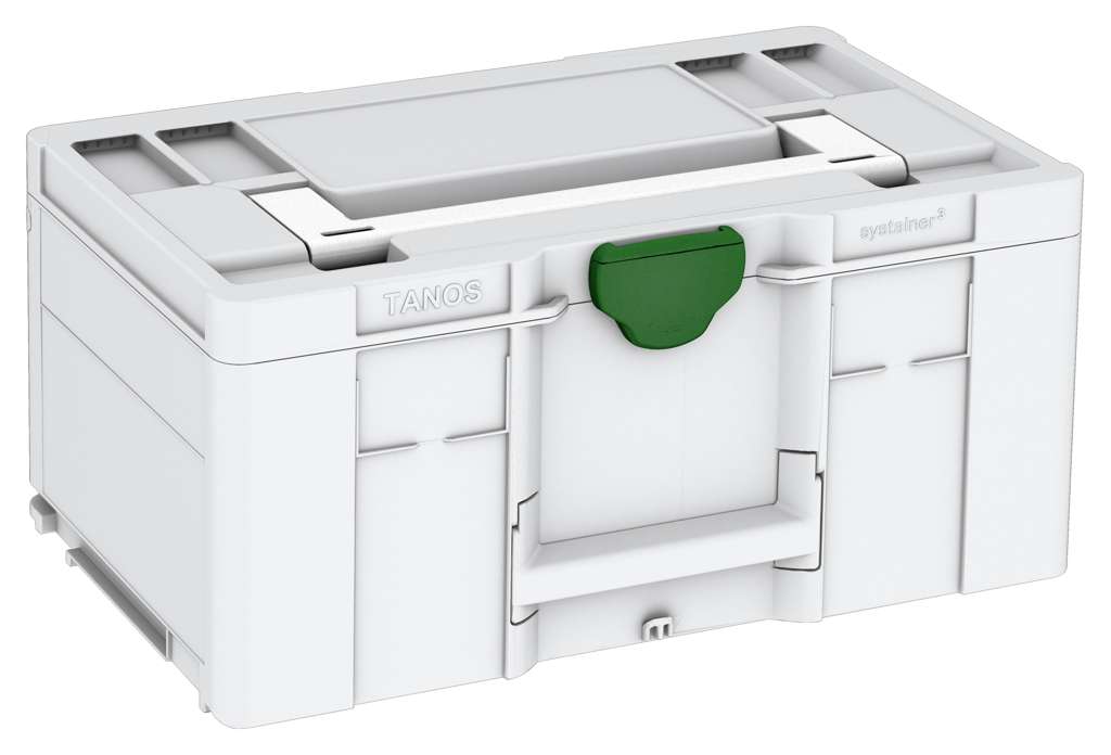 Systainer³ L 237, Light Grey with White lid handle and Emerald Green catches