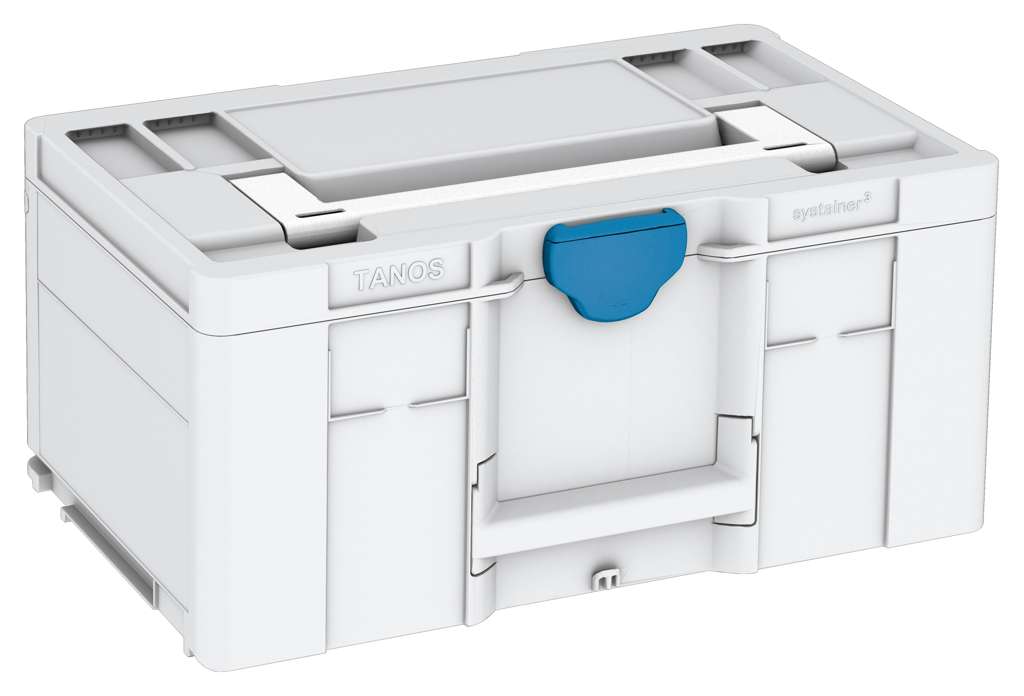 Systainer³ L 237, Light Grey with White lid handle and Sky Blue catches
