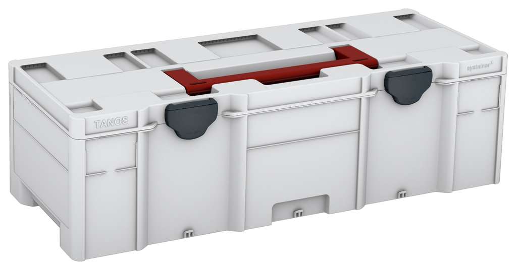 Systainer³ XXL 237, Light Grey with Carmine Red lid handle and Anthracite catches