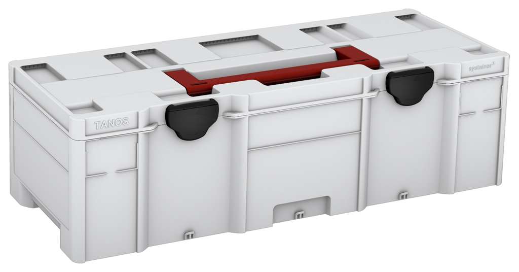 Systainer³ XXL 237, Light Grey with Carmine Red lid handle and Black catches