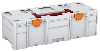 Systainer³ XXL 237, Light Grey with Carmine Red lid handle and Deep Orange catches