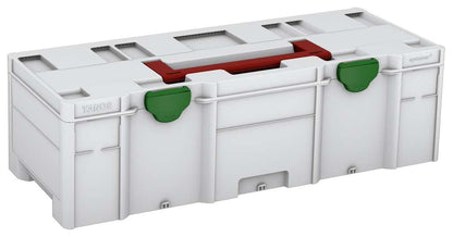 Systainer³ XXL 237, Light Grey with Carmine Red lid handle and Emerald Green catches