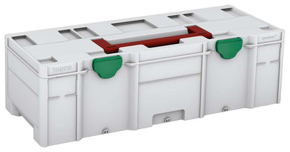Systainer³ XXL 237, Light Grey with Carmine Red lid handle and Signal Green catches
