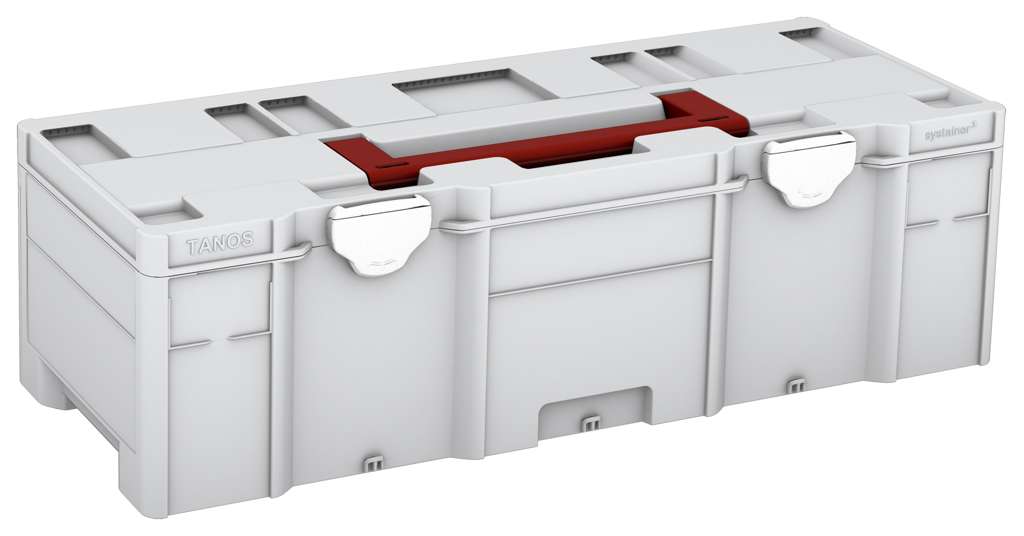 Systainer³ XXL 237, Light Grey with Carmine Red lid handle and White catches
