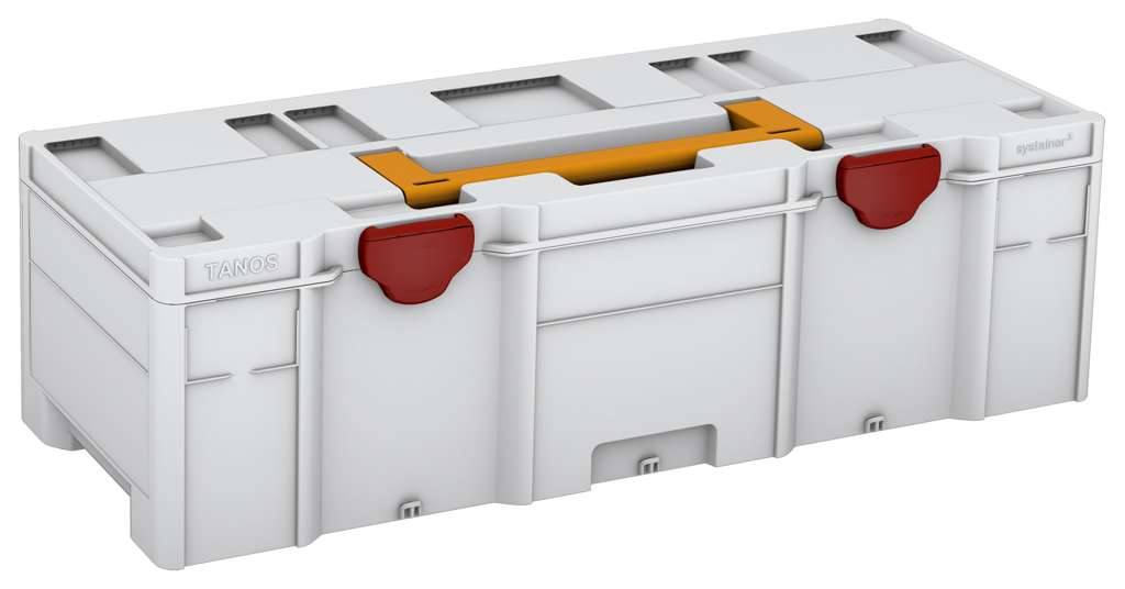 Systainer³ XXL 237, Light Grey with Daffodil Yellow lid handle and Carmine Red catches