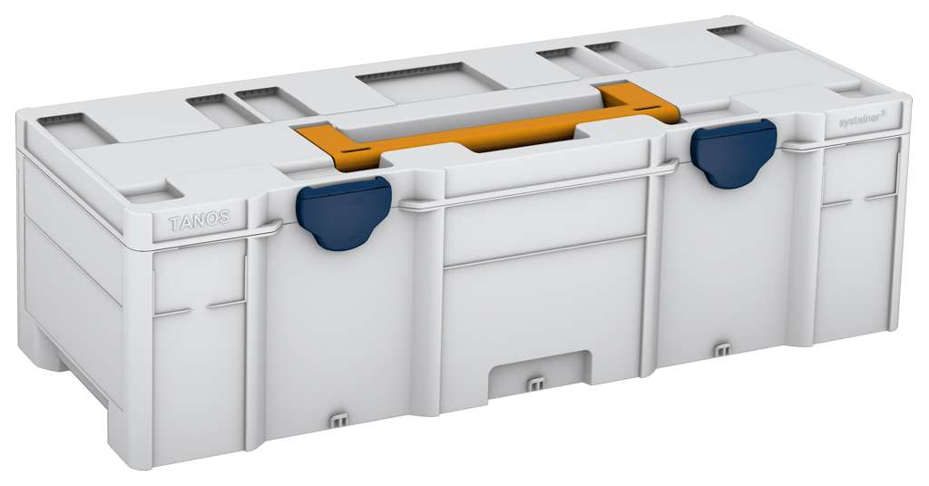 Systainer³ XXL 237, Light Grey with Daffodil Yellow lid handle and Sapphire Blue catches