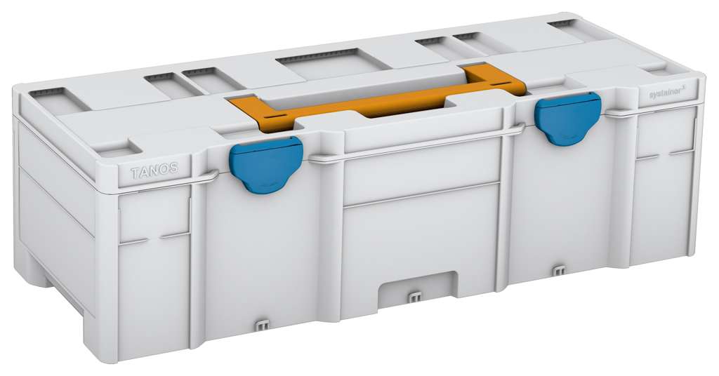 Systainer³ XXL 237, Light Grey with Daffodil Yellow lid handle and Sky Blue catches