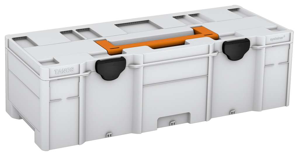 Systainer³ XXL 237, Light Grey with Deep Orange lid handle and Black catches