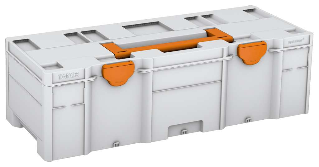 Systainer³ XXL 237, Light Grey with Deep Orange lid handle and Deep Orange catches