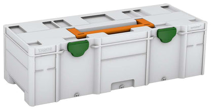 Systainer³ XXL 237, Light Grey with Deep Orange lid handle and Emerald Green catches