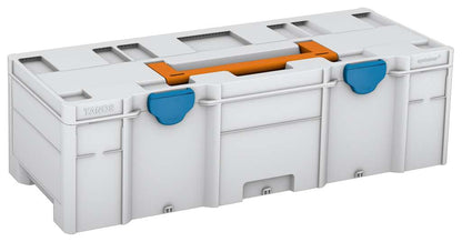 Systainer³ XXL 237, Light Grey with Deep Orange lid handle and Sky Blue catches
