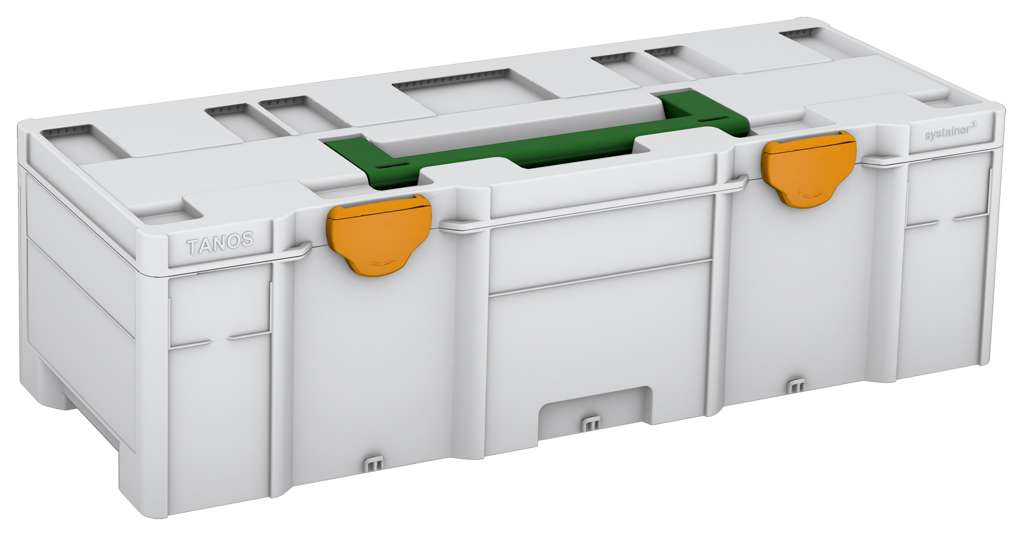 Systainer³ XXL 237, Light Grey with Emerald Green lid handle and Daffodil Yellow catches