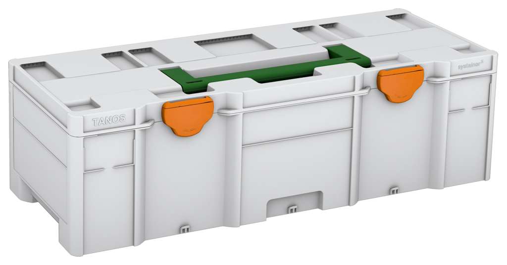 Systainer³ XXL 237, Light Grey with Emerald Green lid handle and Deep Orange catches