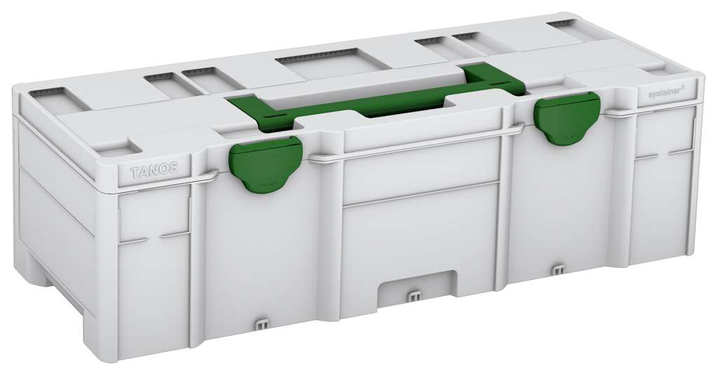 Systainer³ XXL 237, Light Grey with Emerald Green lid handle and Emerald Green catches