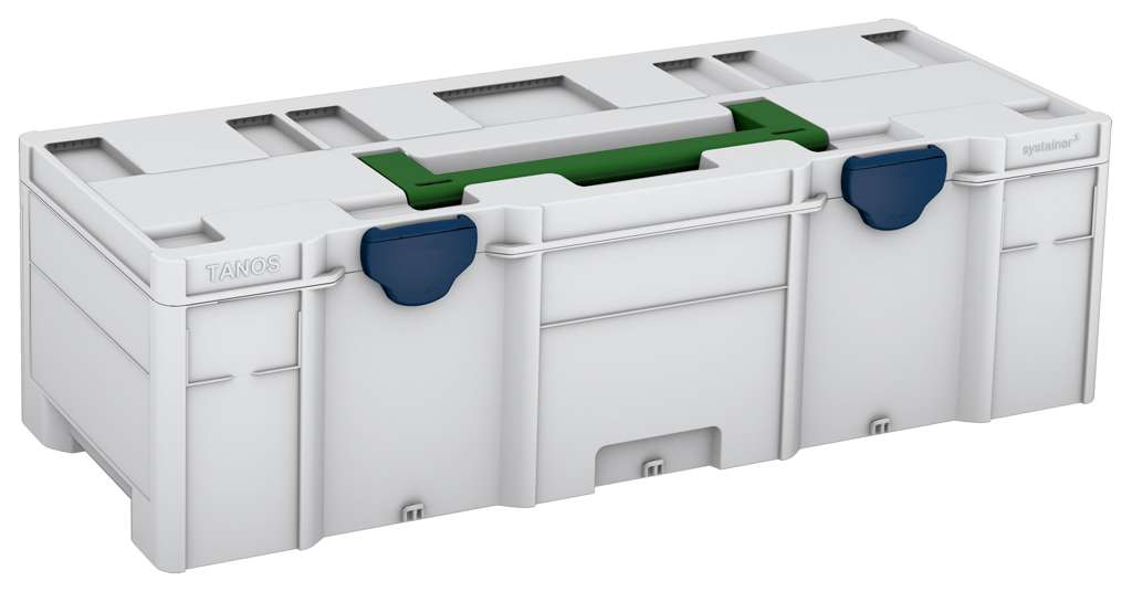 Systainer³ XXL 237, Light Grey with Emerald Green lid handle and Sapphire Blue catches