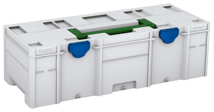 Systainer³ XXL 237, Light Grey with Emerald Green lid handle and Signal Blue catches