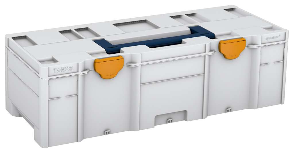 Systainer³ XXL 237, Light Grey with Sapphire Blue lid handle and Daffodil Yellow catches