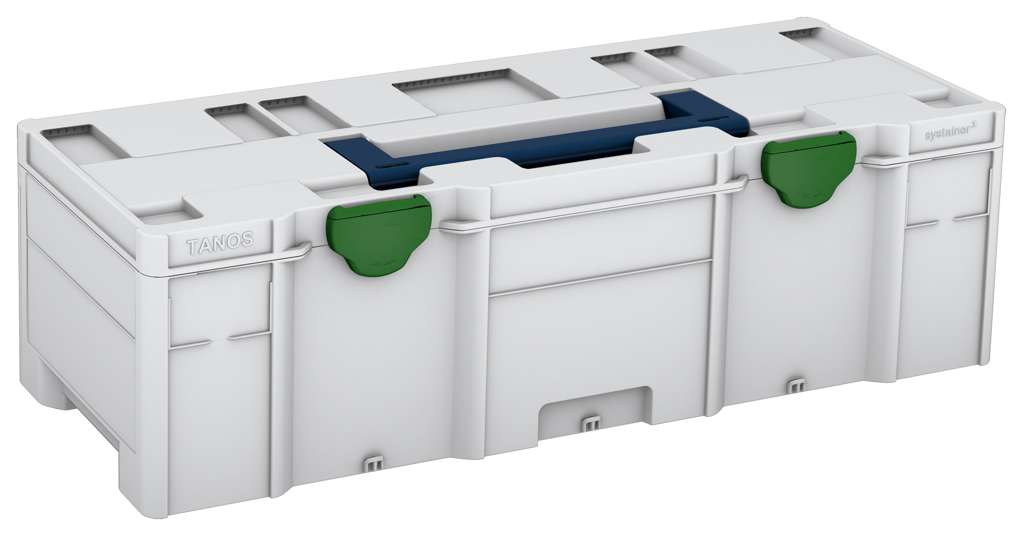 Systainer³ XXL 237, Light Grey with Sapphire Blue lid handle and Emerald Green catches
