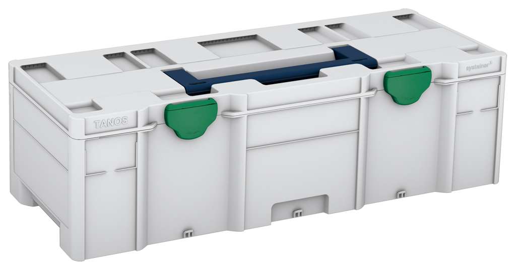 Systainer³ XXL 237, Light Grey with Sapphire Blue lid handle and Signal Green catches