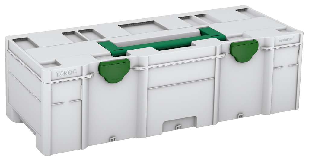 Systainer³ XXL 237, Light Grey with Signal Green lid handle and Emerald Green catches
