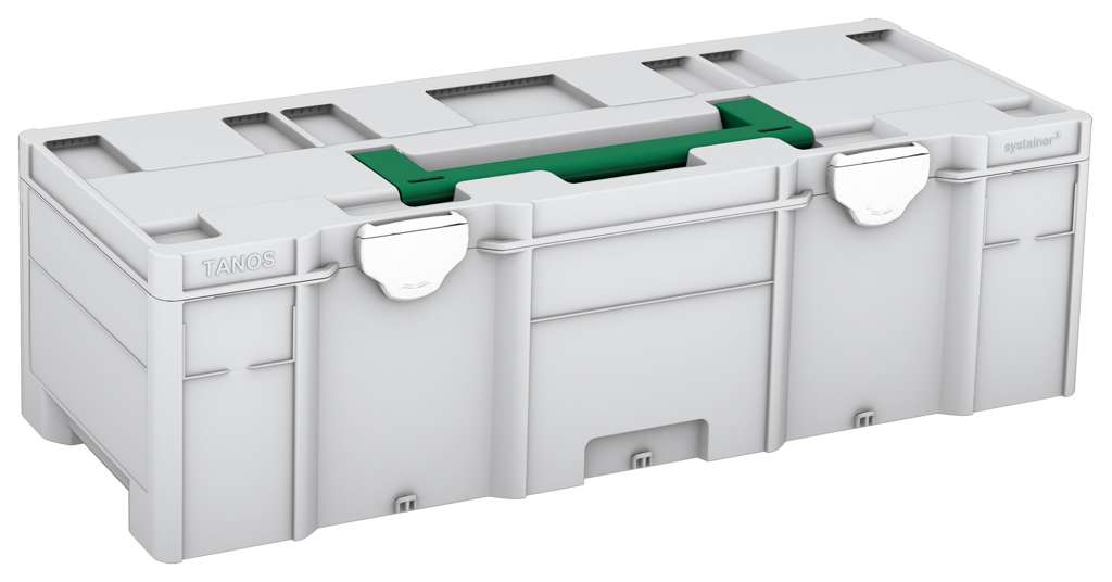 Systainer³ XXL 237, Light Grey with Signal Green lid handle and White catches
