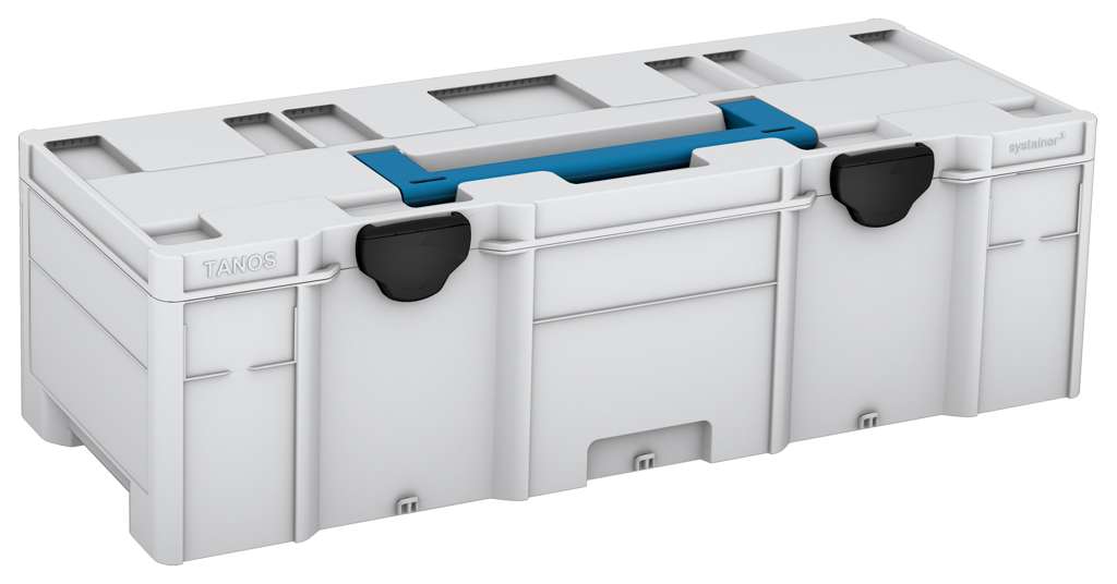 Systainer³ XXL 237, Light Grey with Sky Blue lid handle and Black catches