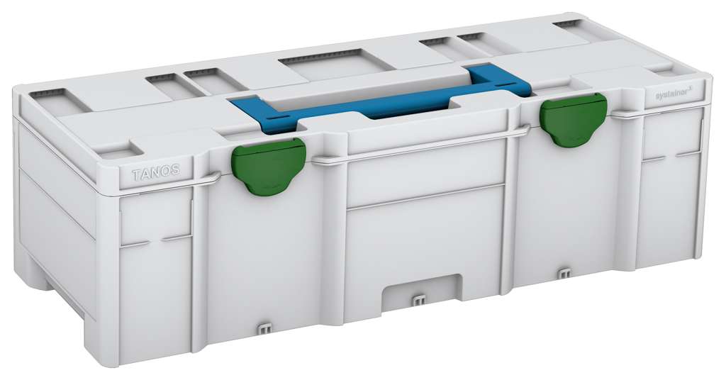 Systainer³ XXL 237, Light Grey with Sky Blue lid handle and Emerald Green catches