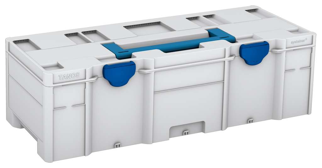 Systainer³ XXL 237, Light Grey with Sky Blue lid handle and Signal Blue catches
