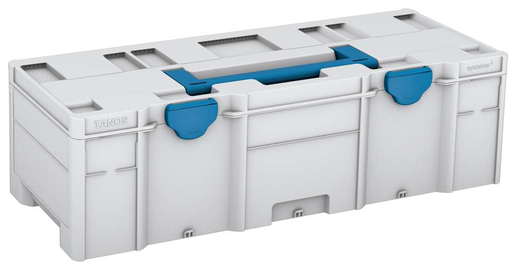 Systainer³ XXL 237, Light Grey with Sky Blue lid handle and Sky Blue catches