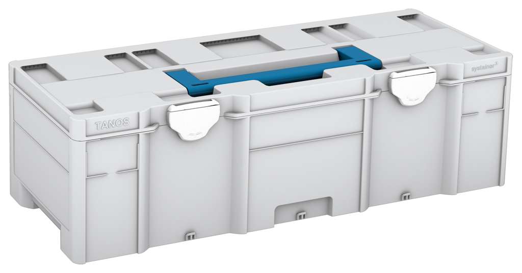 Systainer³ XXL 237, Light Grey with Sky Blue lid handle and White catches