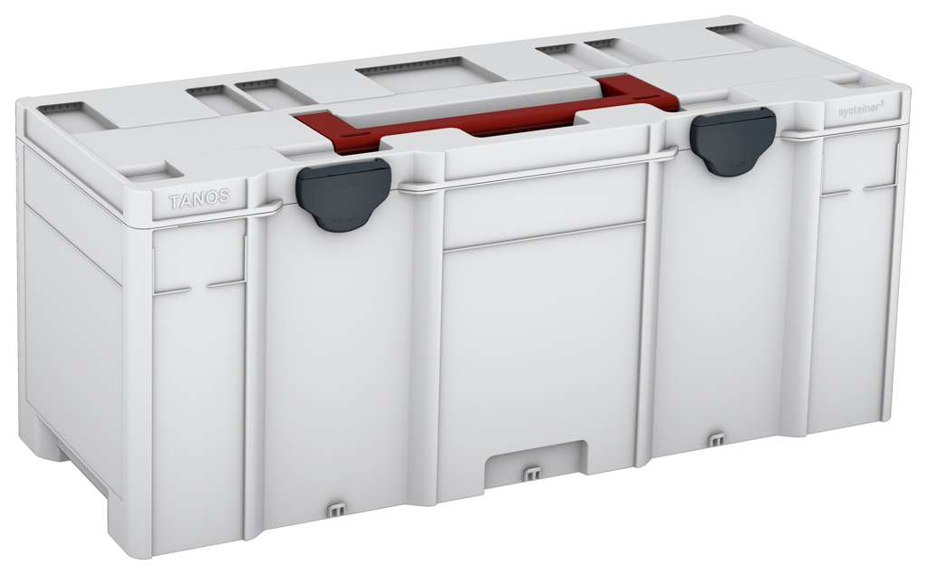 Systainer³ XXL 337, Light Grey with Carmine Red lid handle and Anthracite catches