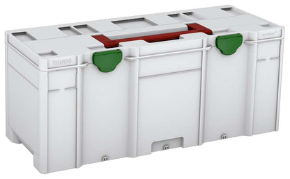 Systainer³ XXL 337, Light Grey with Carmine Red lid handle and Emerald Green catches