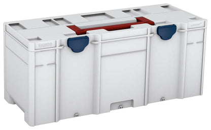 Systainer³ XXL 337, Light Grey with Carmine Red lid handle and Sapphire Blue catches