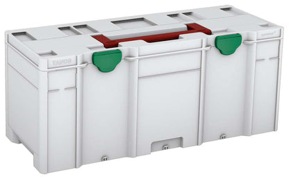Systainer³ XXL 337, Light Grey with Carmine Red lid handle and Signal Green catches
