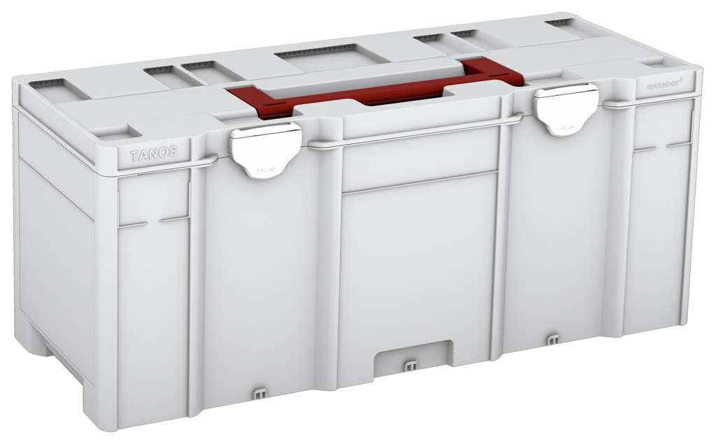 Systainer³ XXL 337, Light Grey with Carmine Red lid handle and White catches