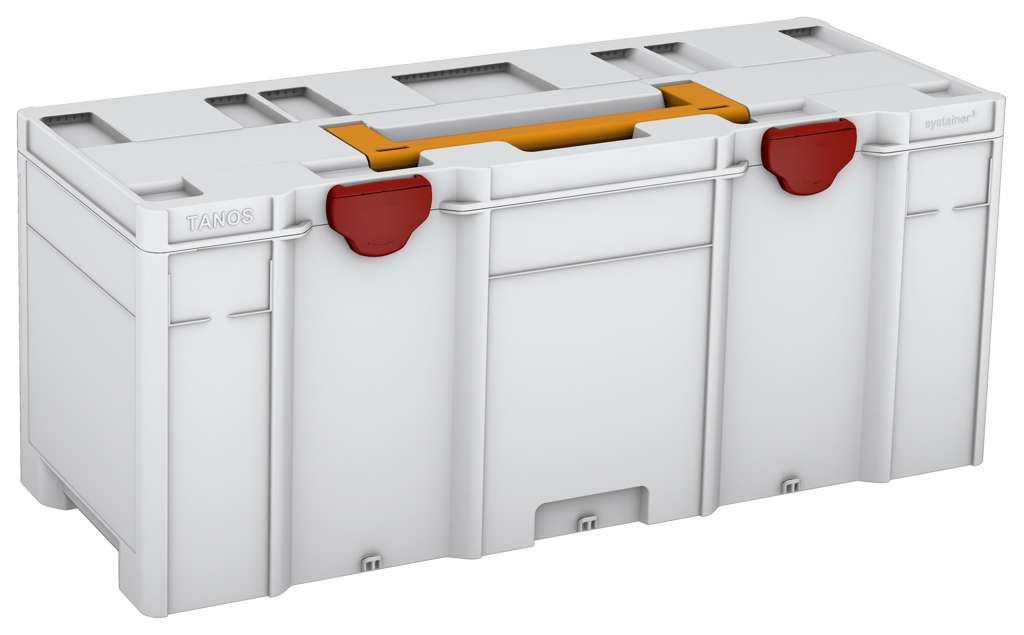 Systainer³ XXL 337, Light Grey with Daffodil Yellow lid handle and Carmine Red catches
